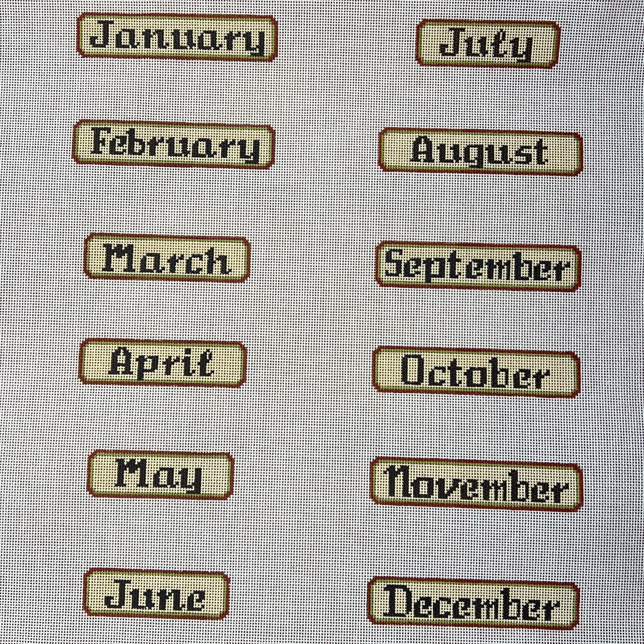 Pink/Green Perpetual Calendar Months