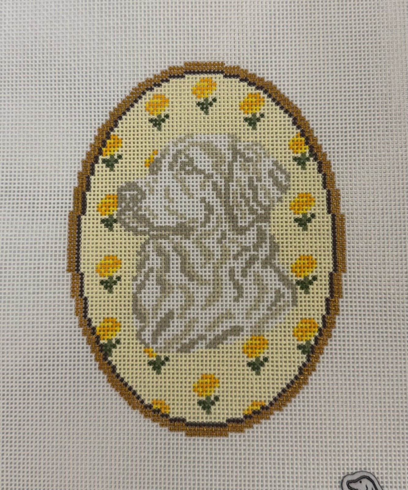 Dog Cameo - Golden Retriever Flower