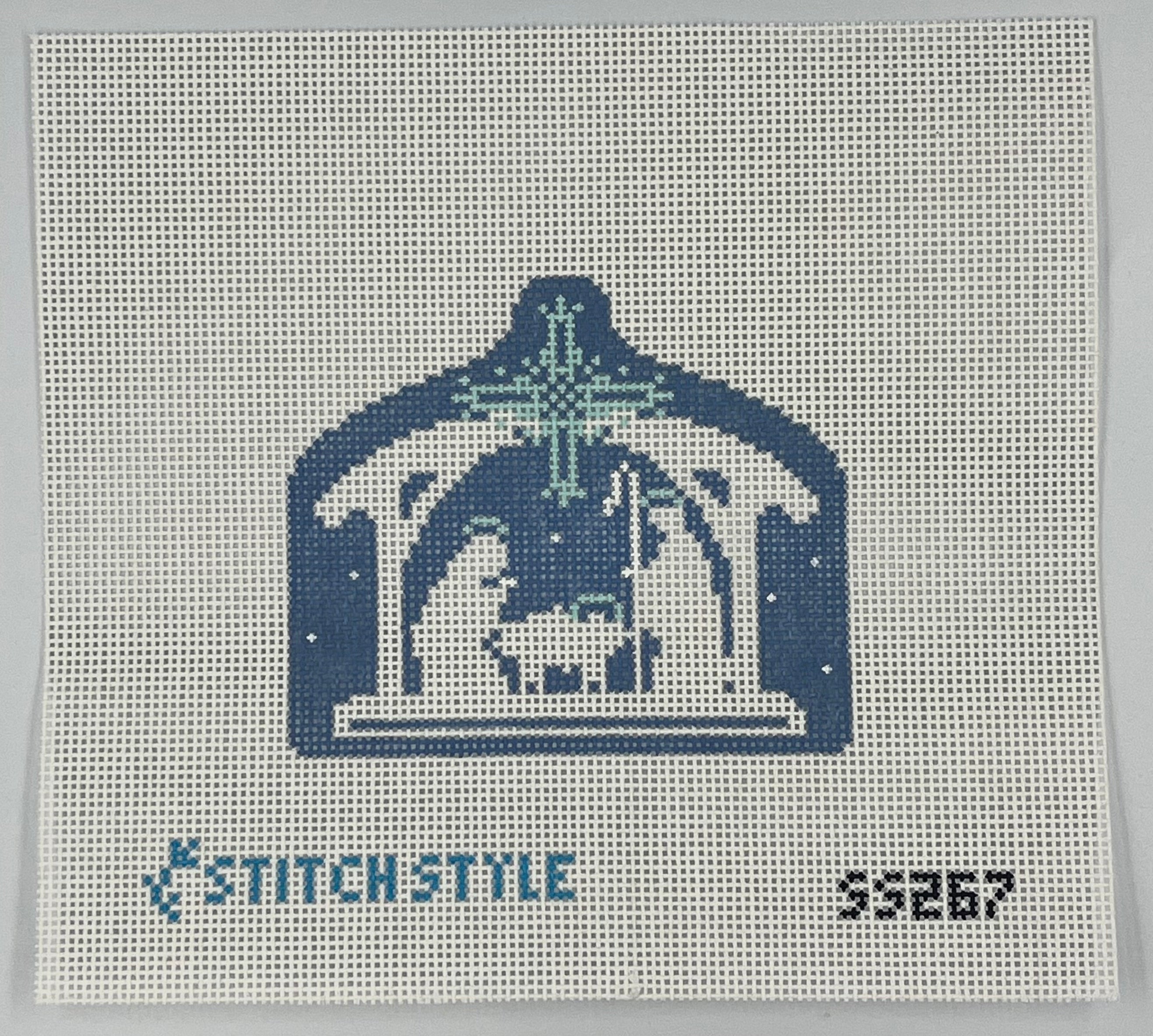Blue and White Nativity - Stable