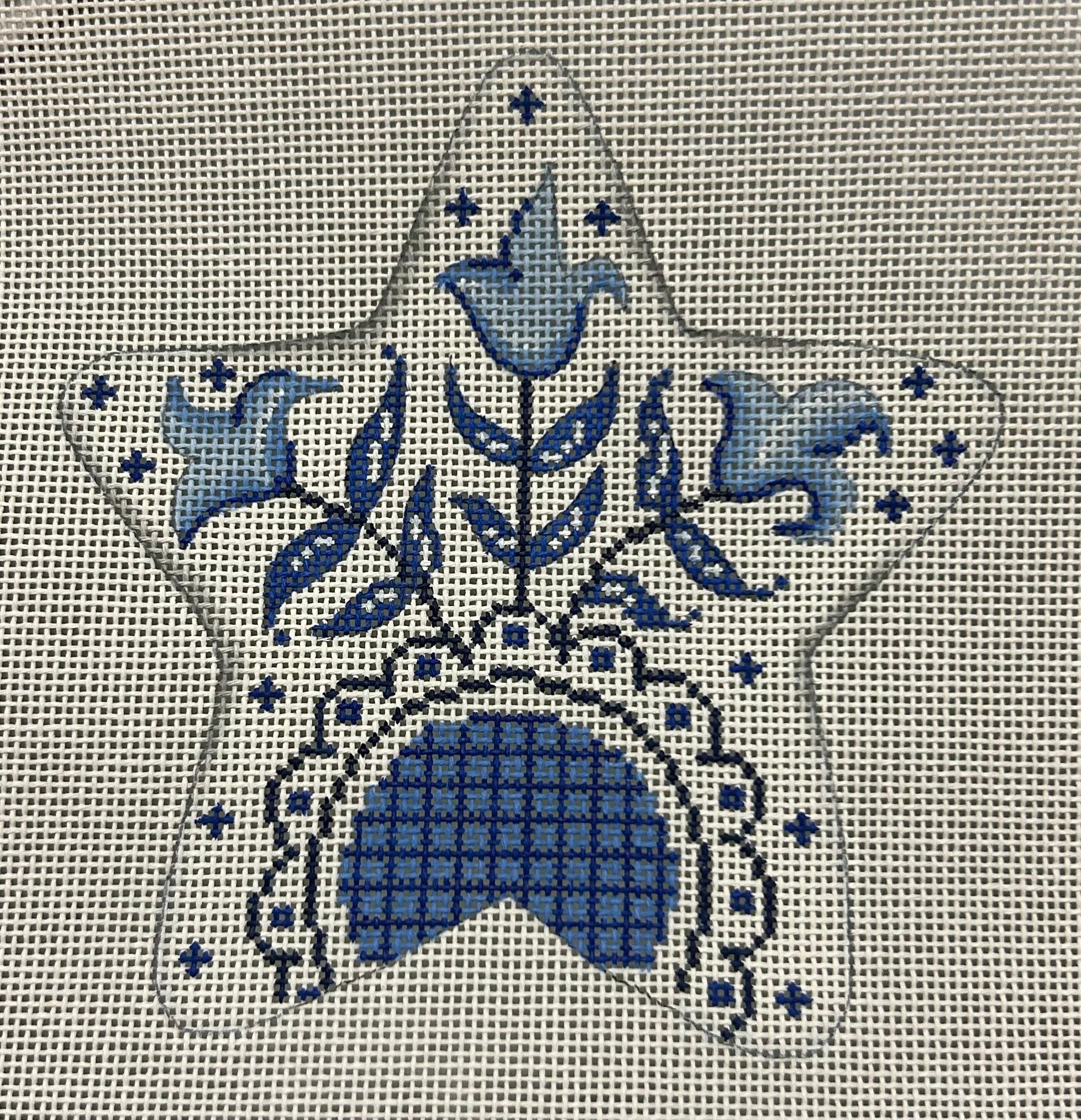 Blue & White Star - 3 Tulips
