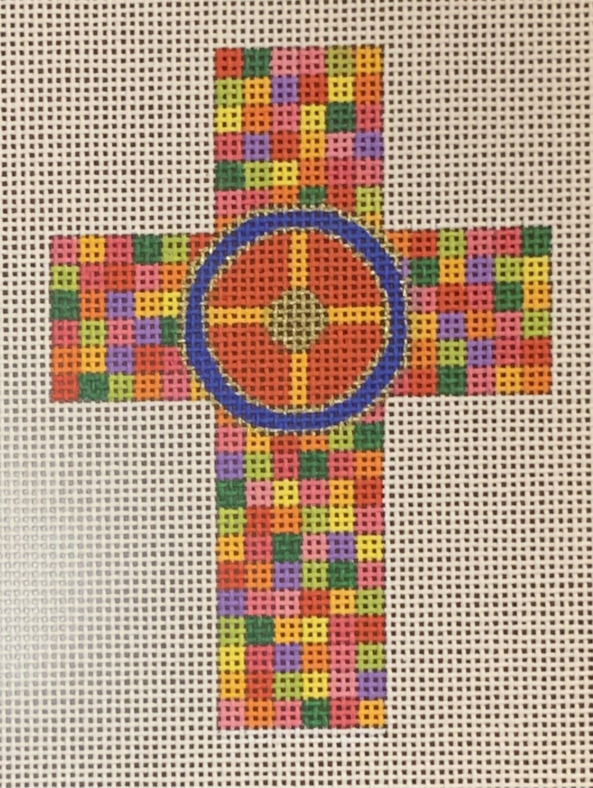 Round Stained Glass Cross