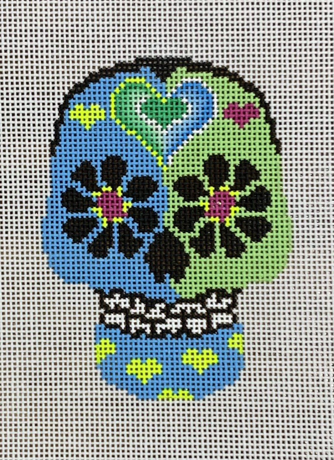 Blue & Green Sugar Skull