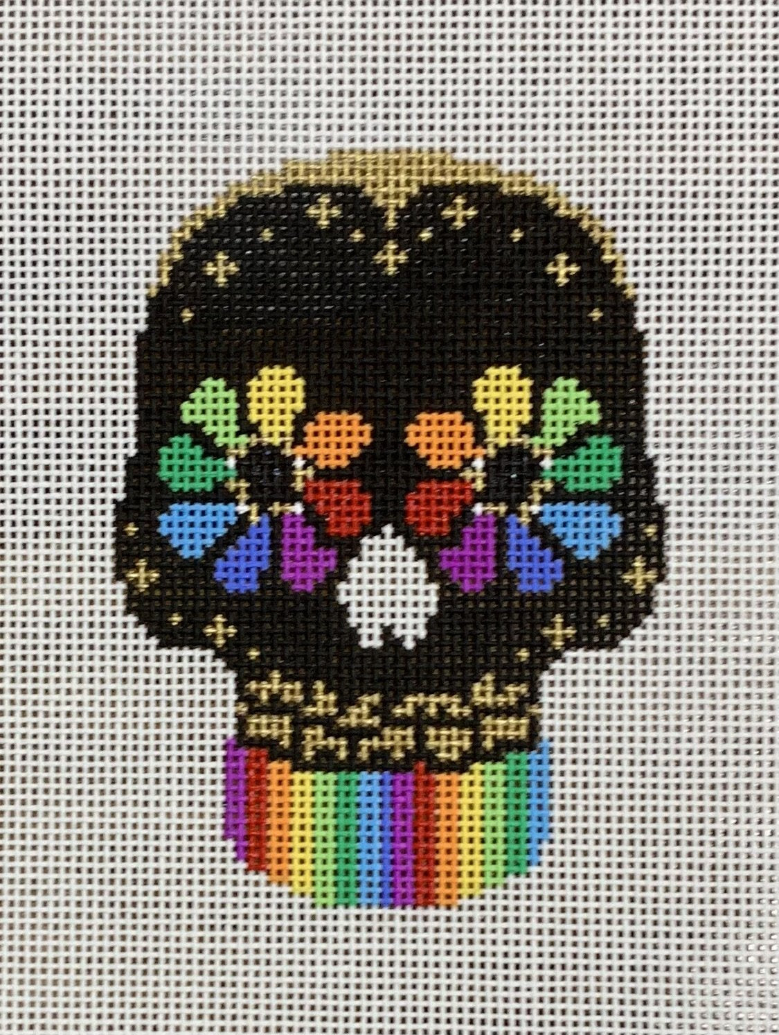 Black & Rainbow Sugar Skull