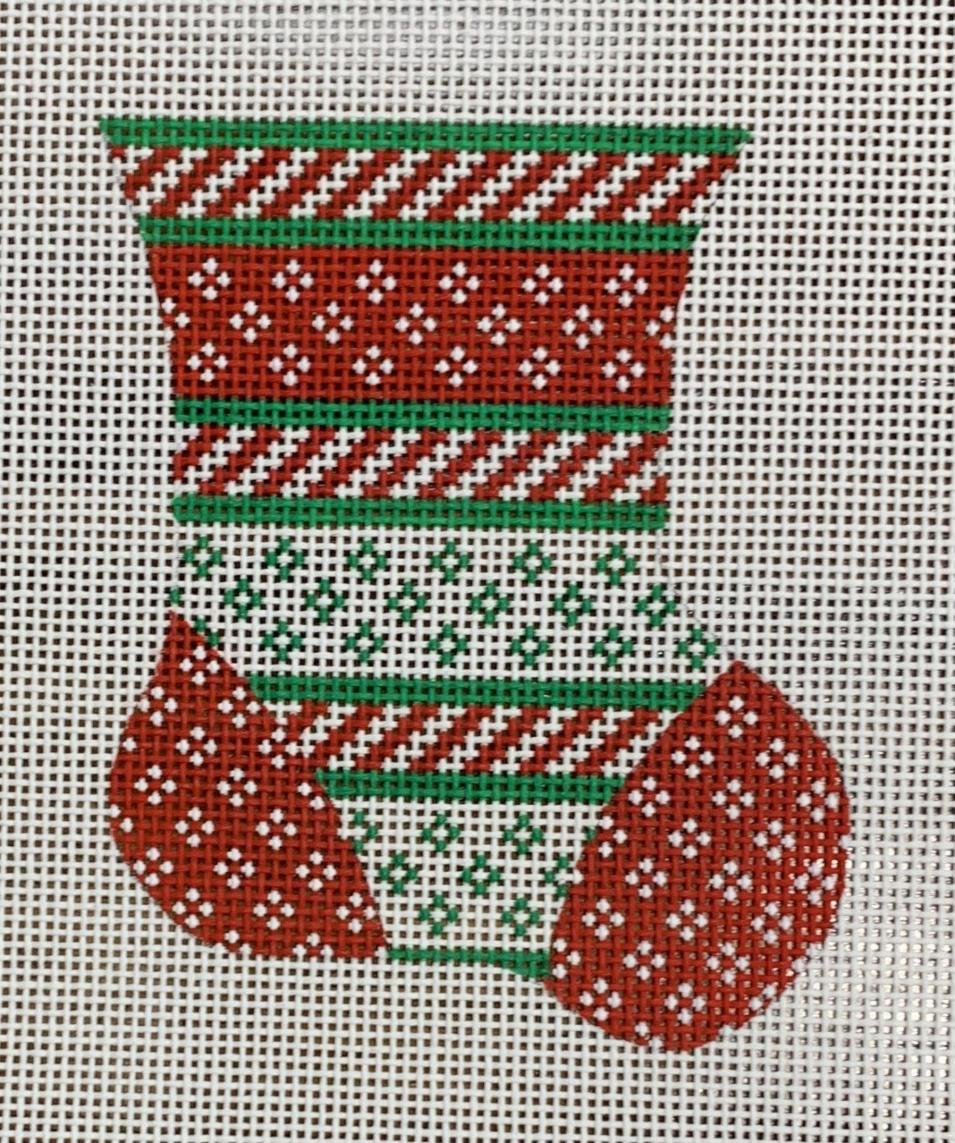 Red & Green Patterns Mini Sock