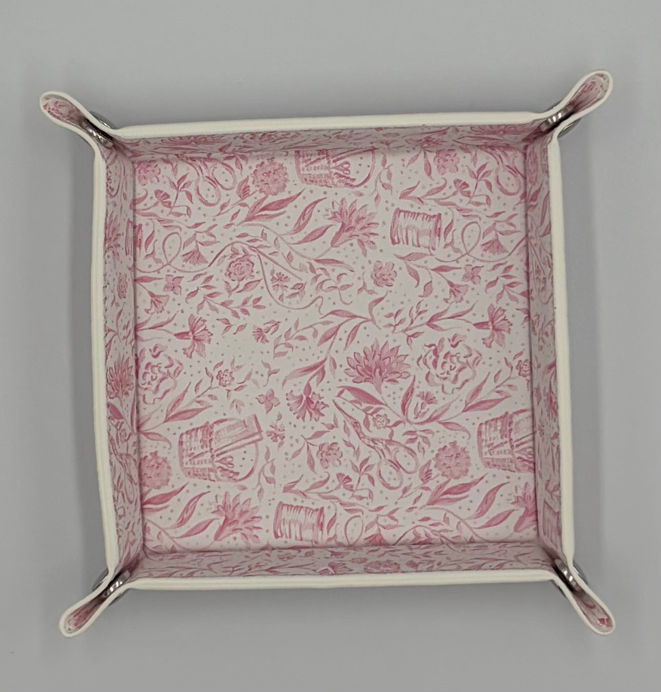 Needlepoint Print Valet Tray - Pink