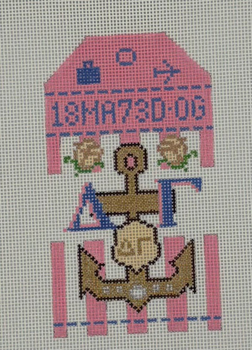 Greek Retro Travel Tag - Delta Gamma