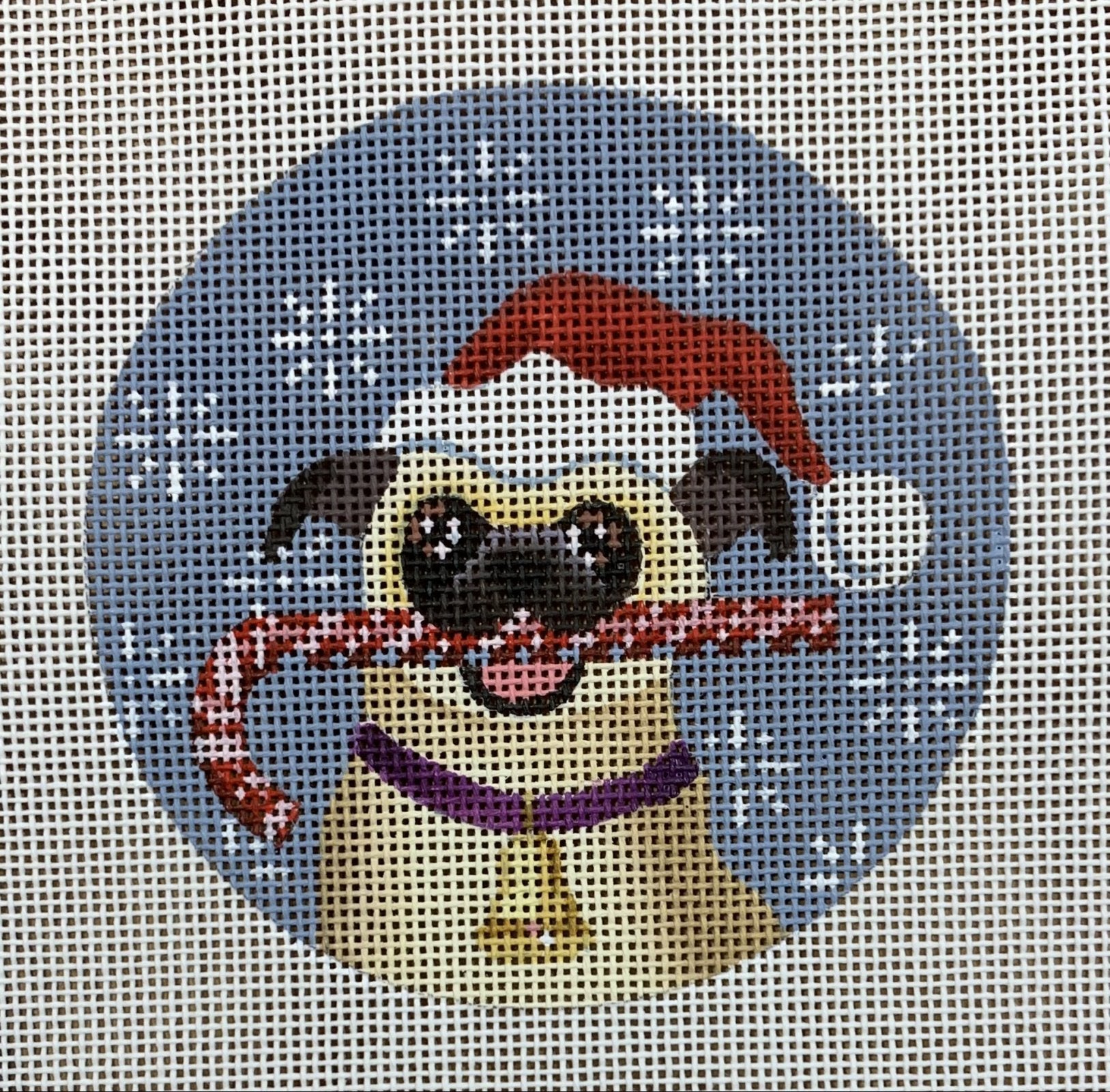 Pug Dog Christmas Circle