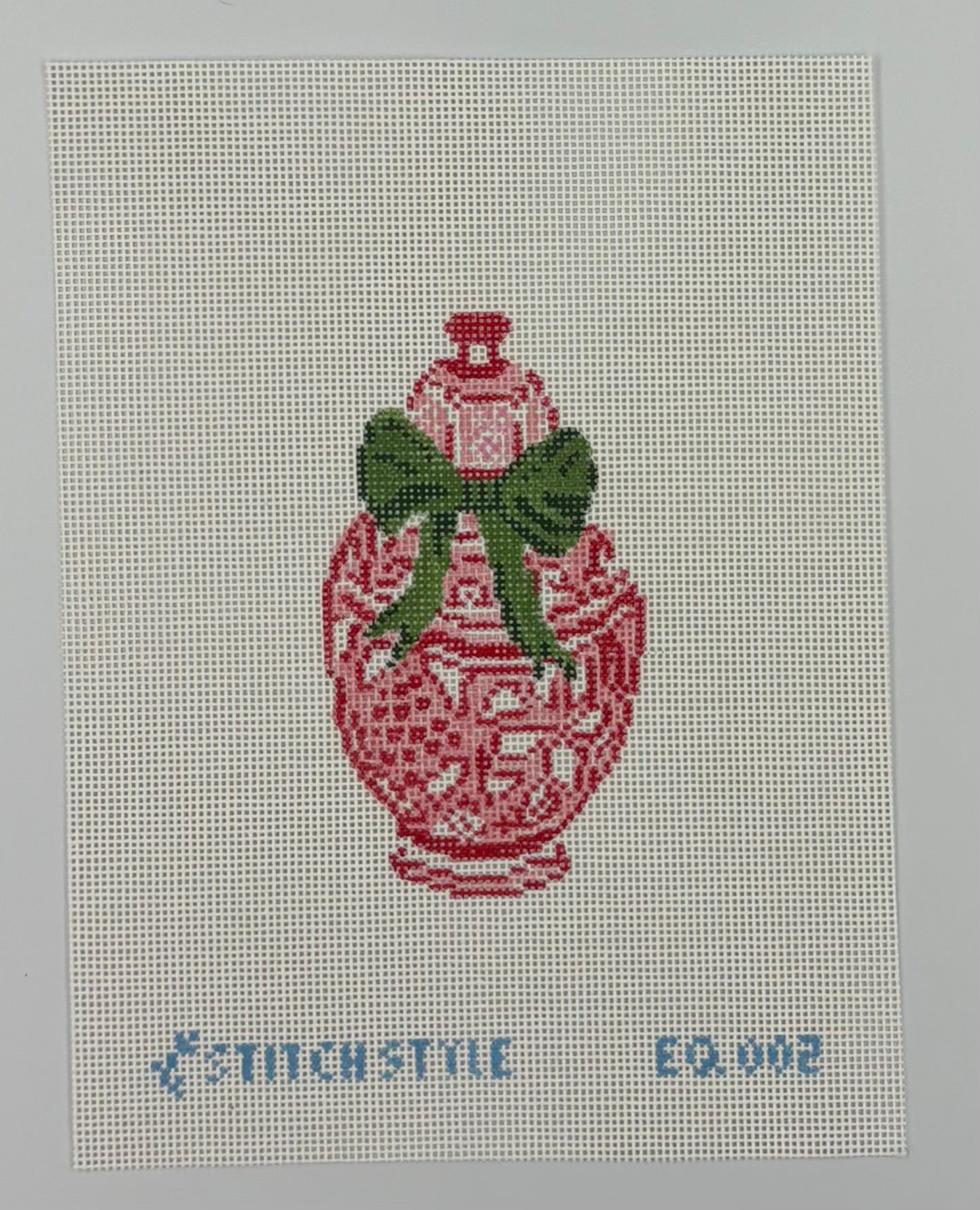 Red Ginger Jar with Green Bow