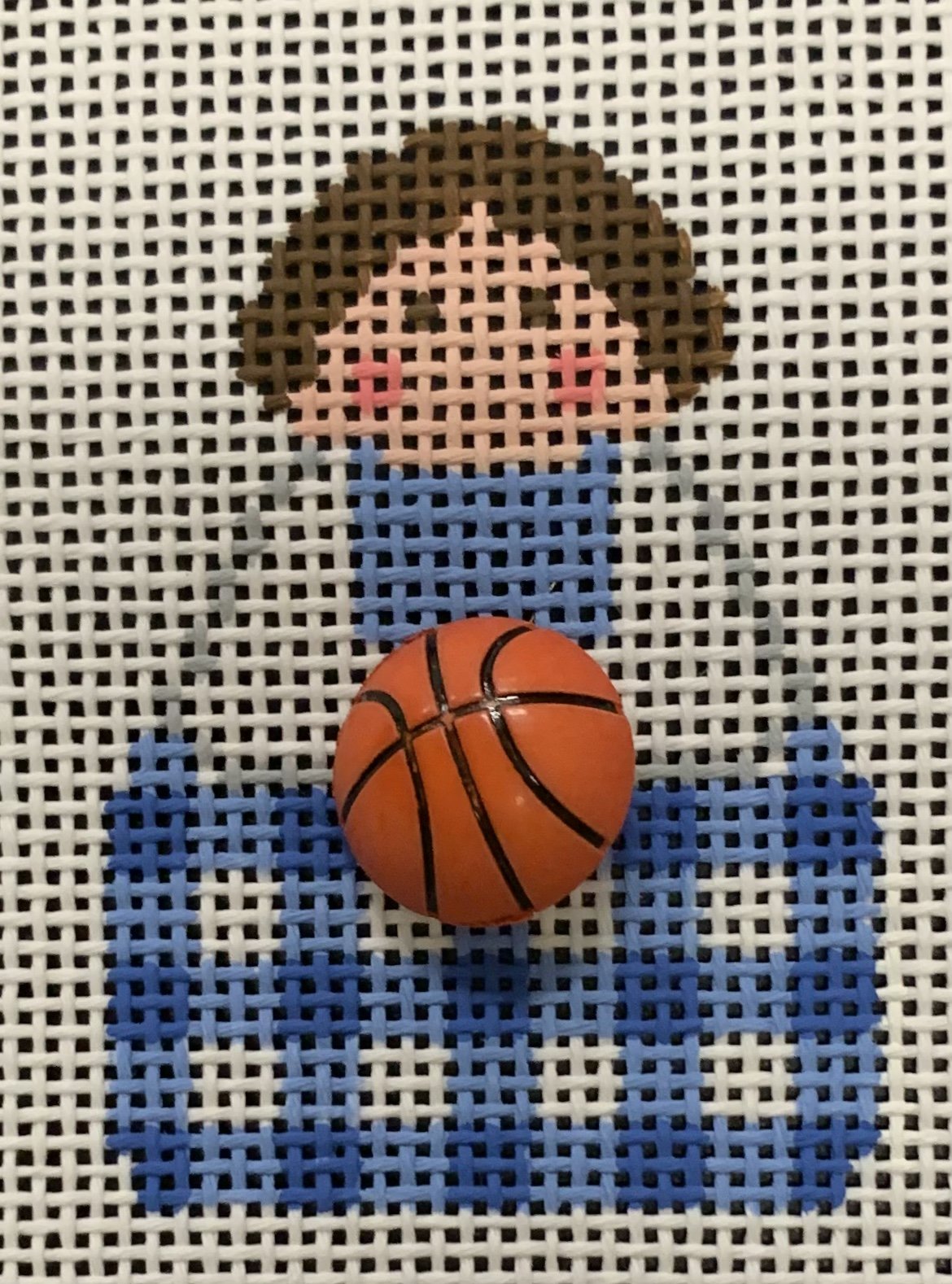 Angel with Basketball Button
