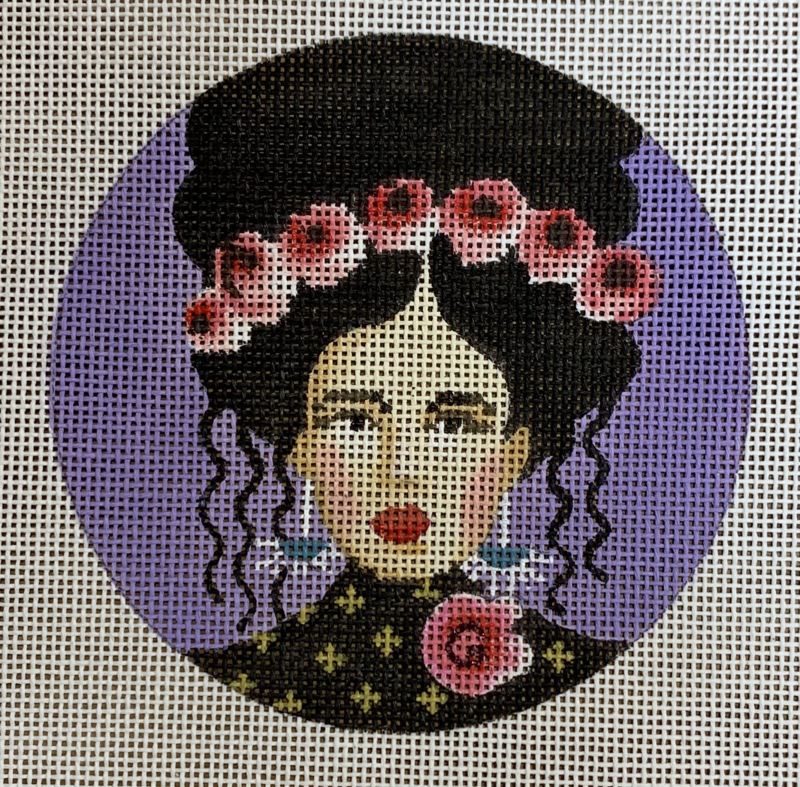Woman on Purple Round
