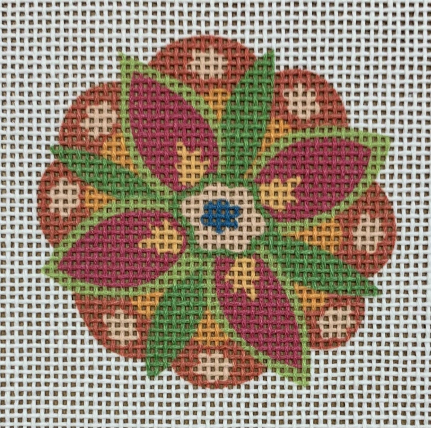 Botanica Flower - Orange & Pink 3" Round
