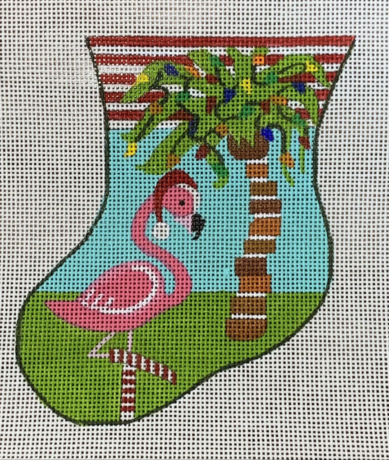 Flamingo w/ Palm Tree Mini Sock