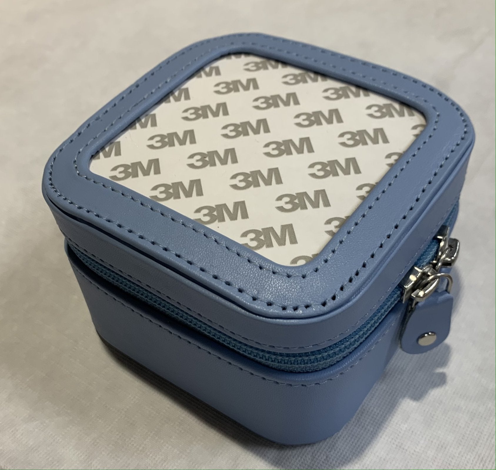 Leather Jewelry Case - Light Blue