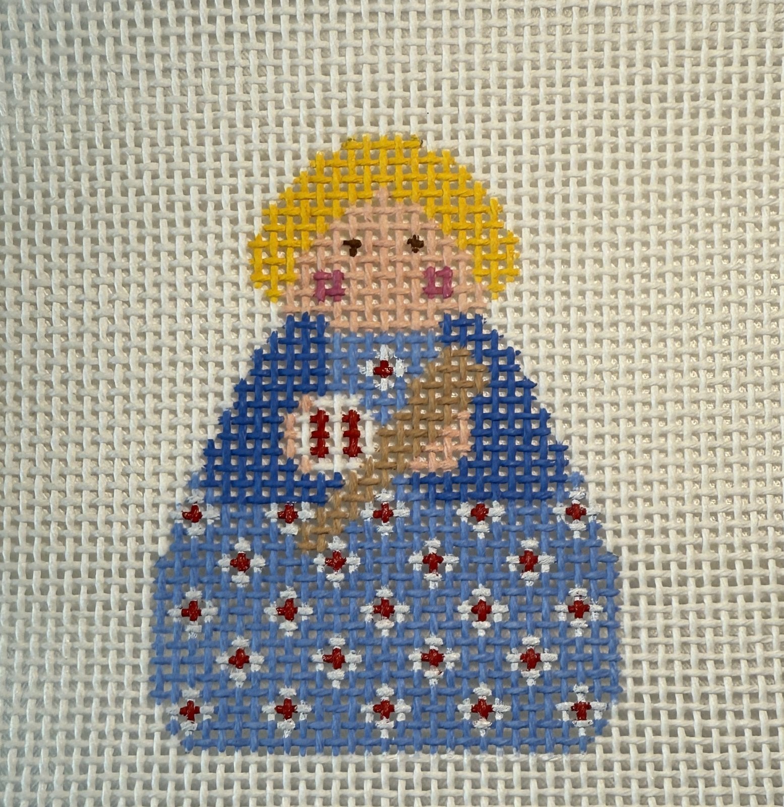 Angel with Baseball - Red Polka Dots