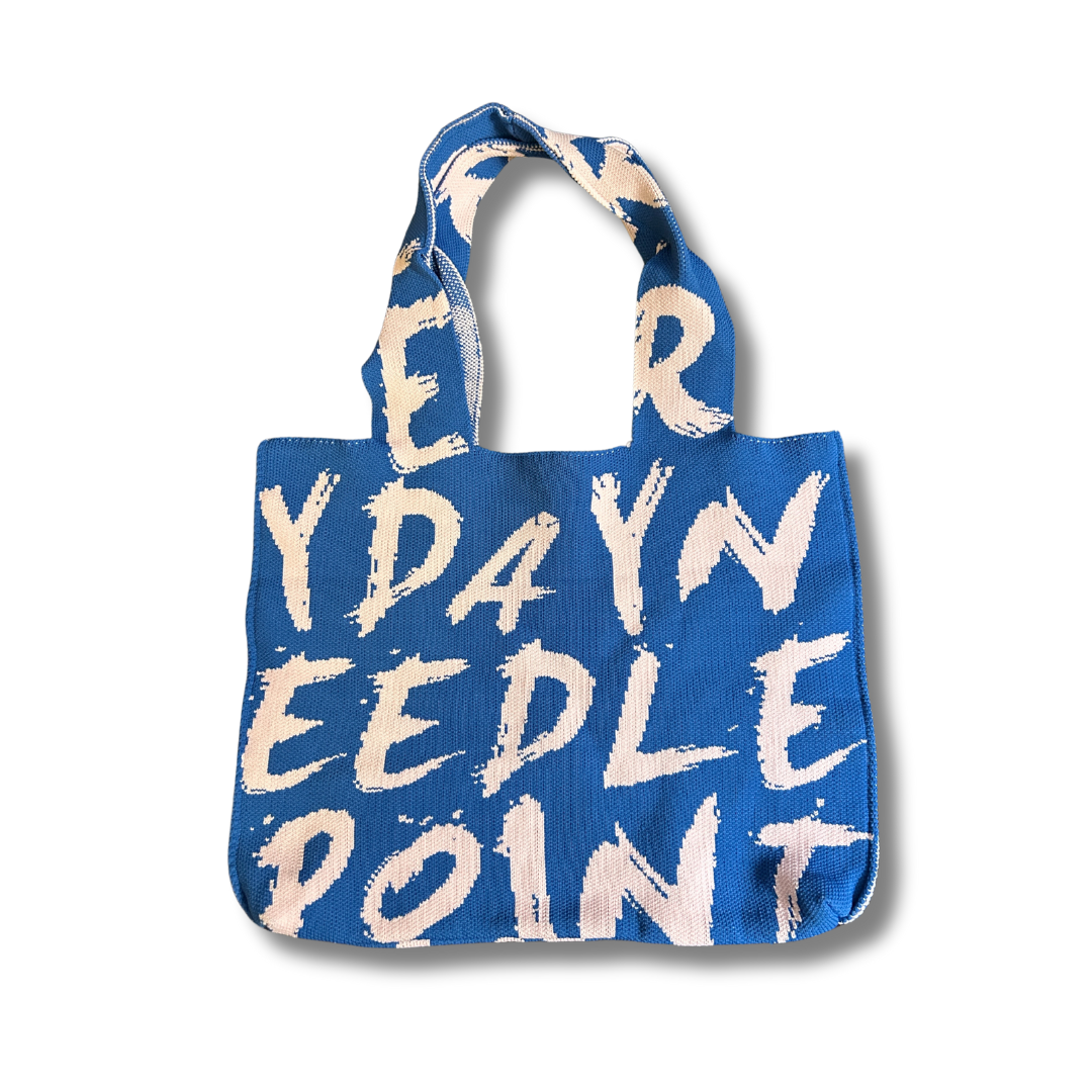 Stretchy Knitted Needlepoint Tote