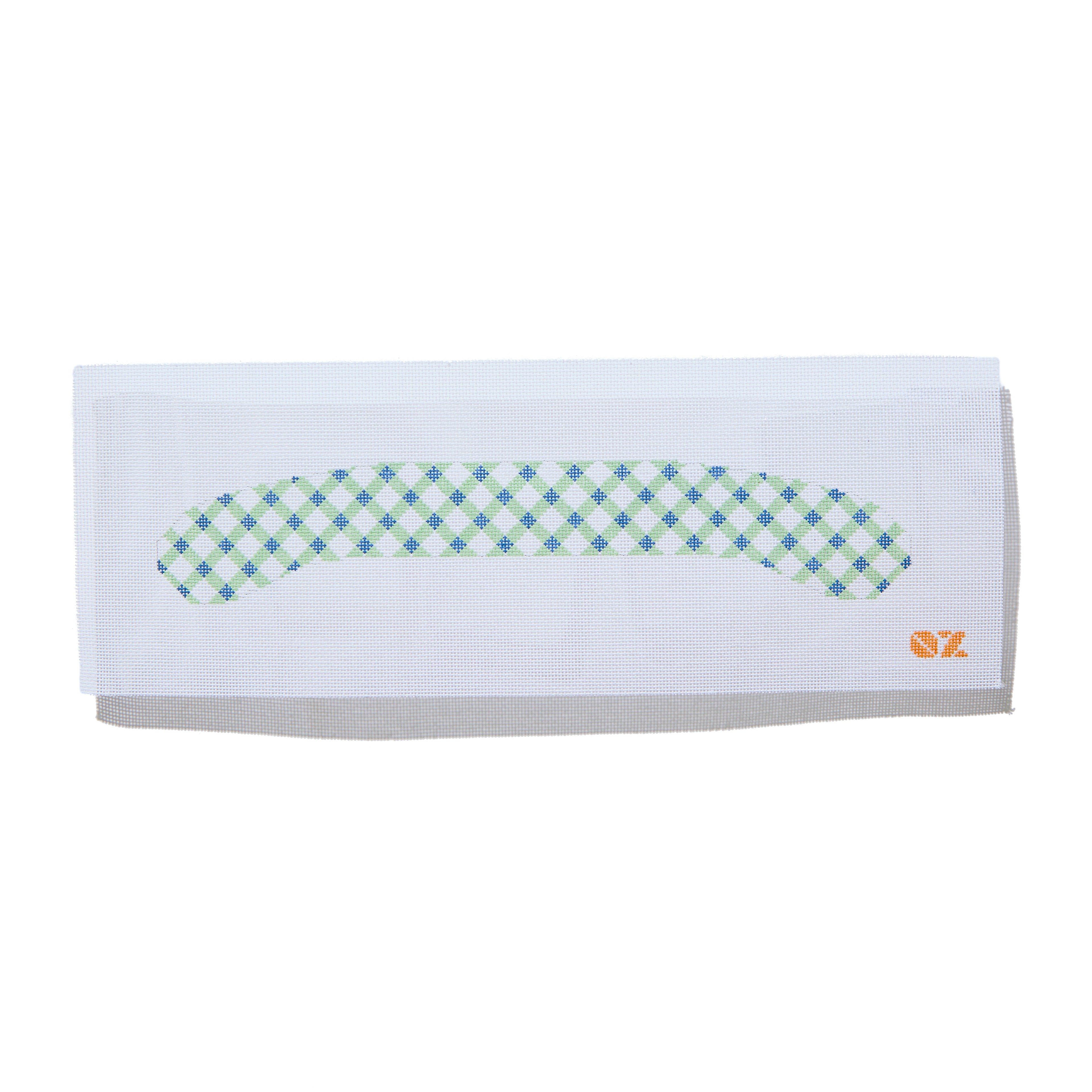 Coat Hanger - Green and Blue Lattice