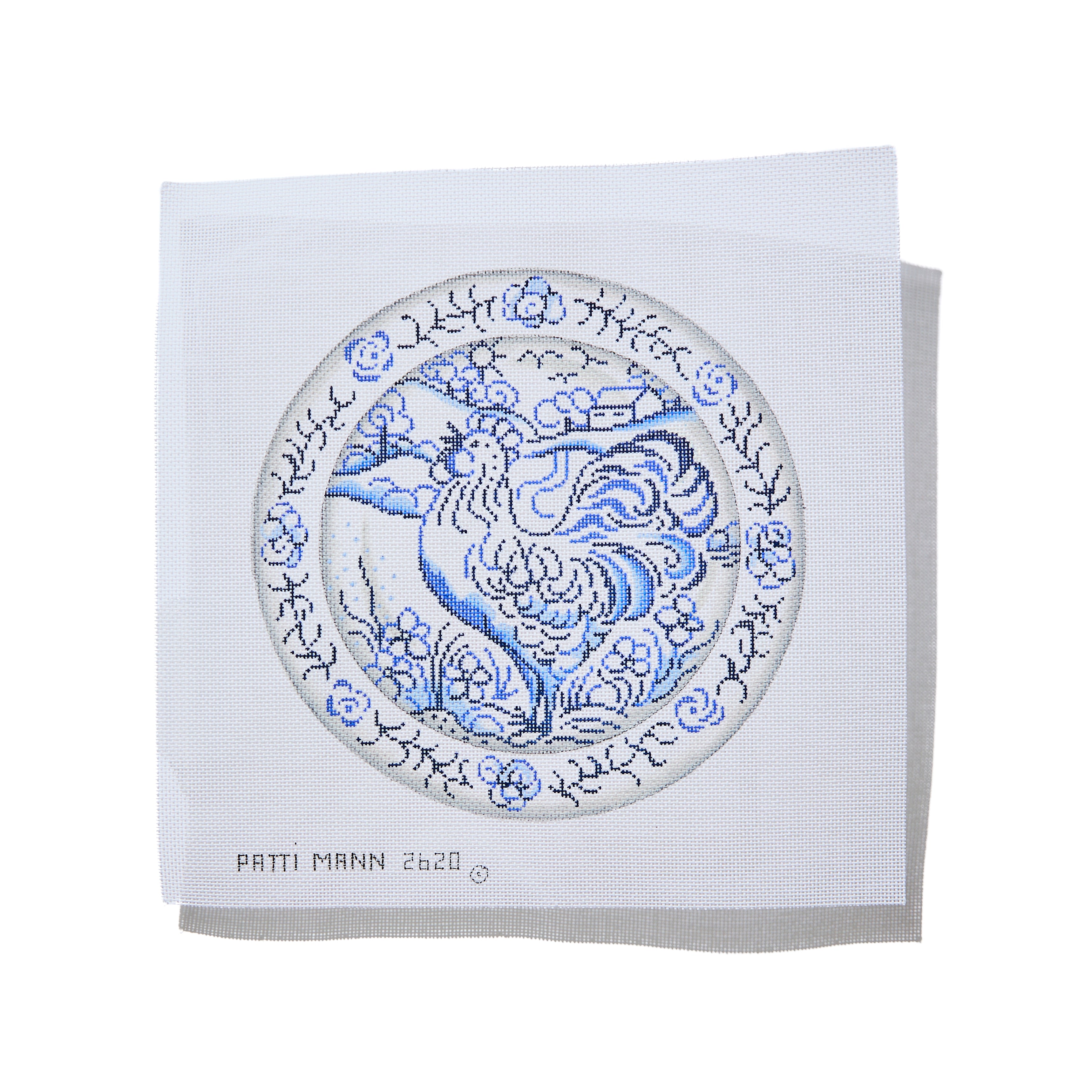 Blue & White Plate - Rooster