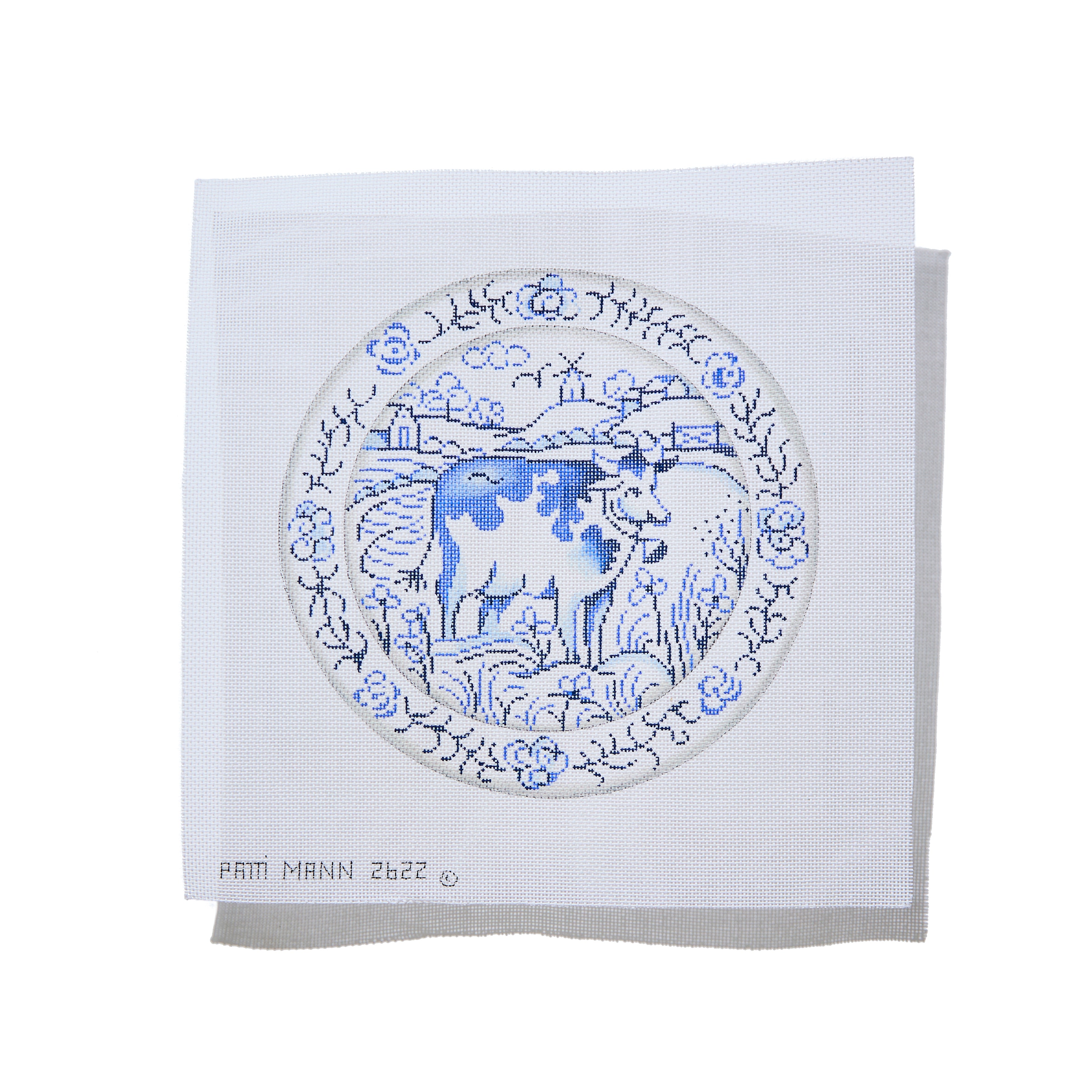 Blue & White Plate - Cow