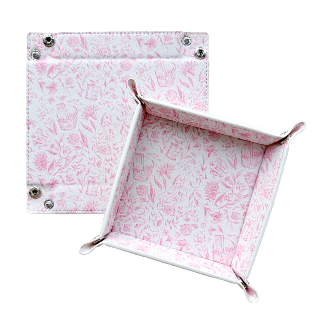 Needlepoint Print Valet Tray - Pink