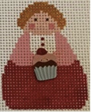 Angel with Cupcake Button