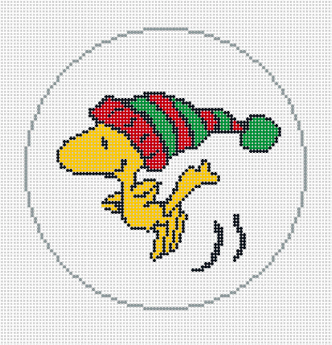 Woodstock in Stocking Cap Round Canvas