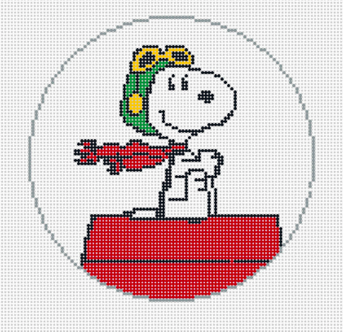 Snoopy Flying Ace Round Canvas