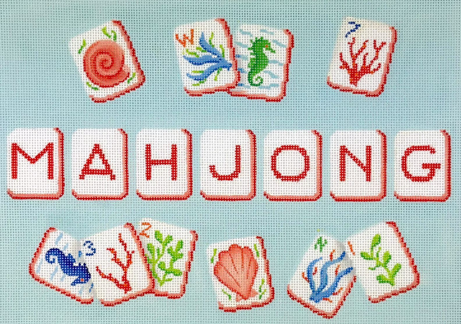 Mahjong Tile Bag Blue