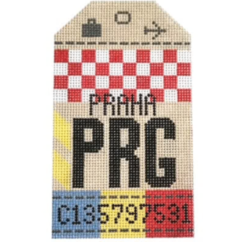 Prague Retro Travel Tag