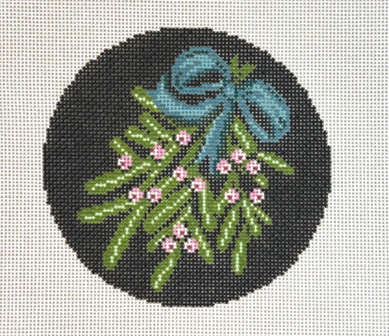 Vintage Velvet Bow Round - Mistletoe