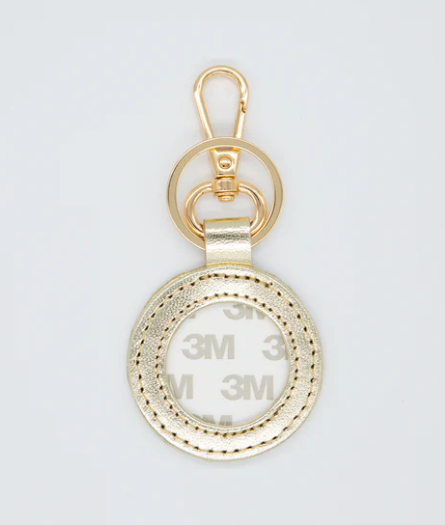 Leather Key Fob - Gold Metallic