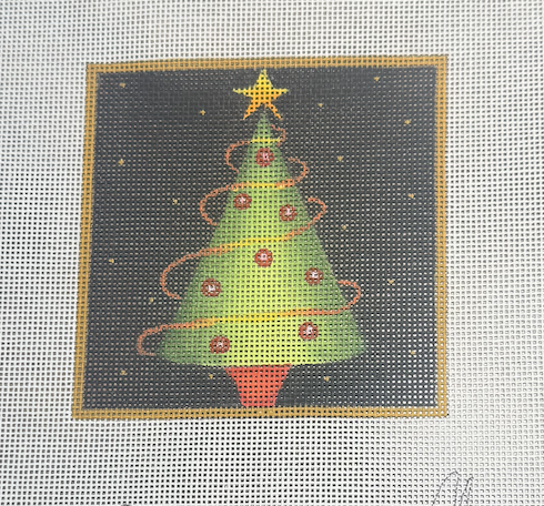 Christmas Tree with Gold Swirl