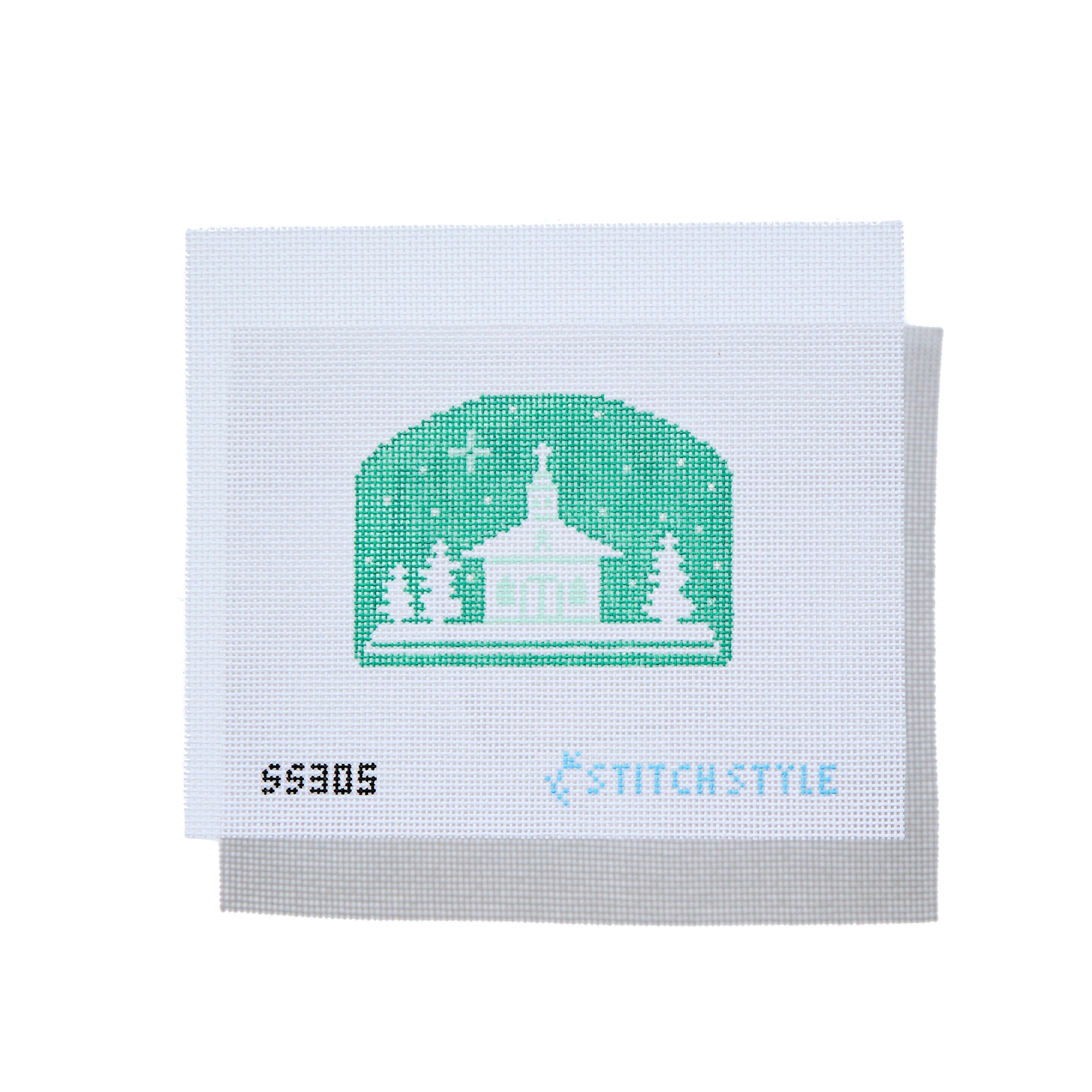 Mint Green Christmas Scene - Church
