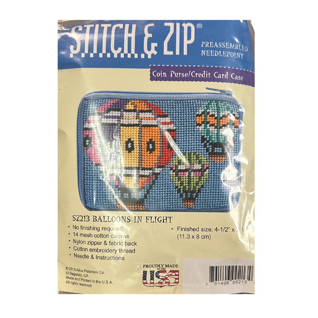 Stitch & Zip Coin/Credit Card Case - Balloons in Flight