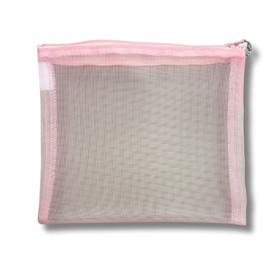 Mesh Zip Case 6"x7" - Pink