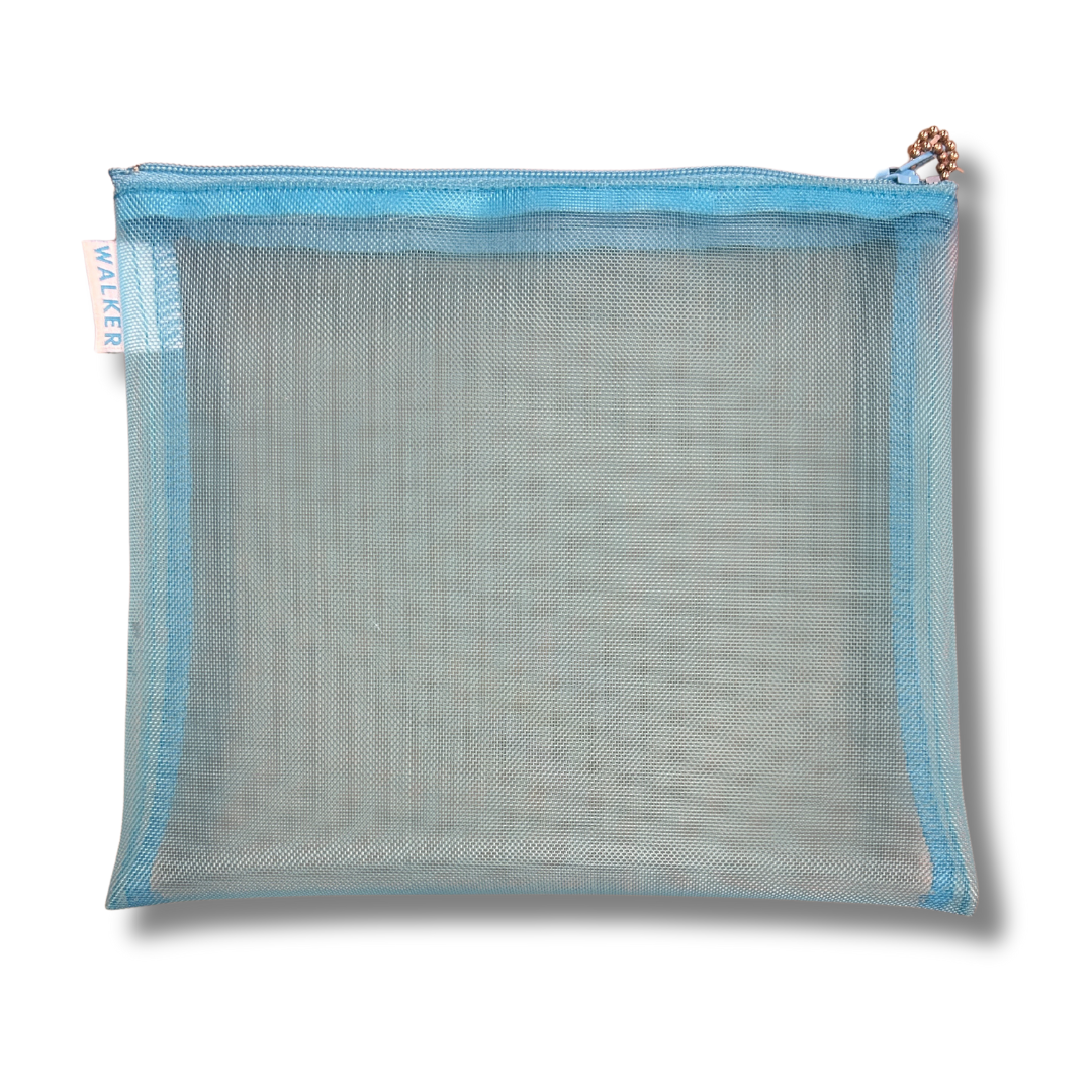 Mesh Zip Case 6"x7" - Aqua