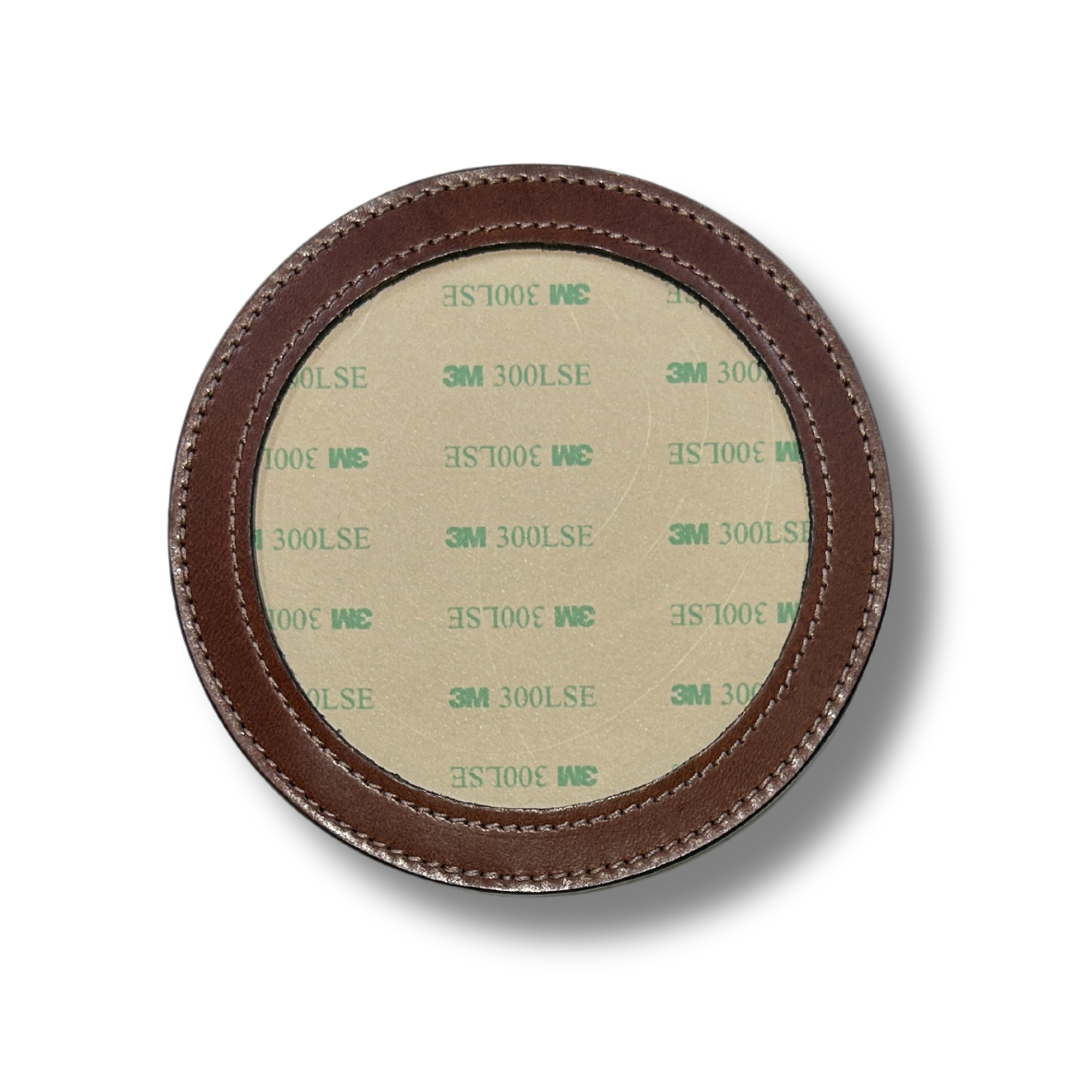 Leather Coaster 4" Round - LIght Brown