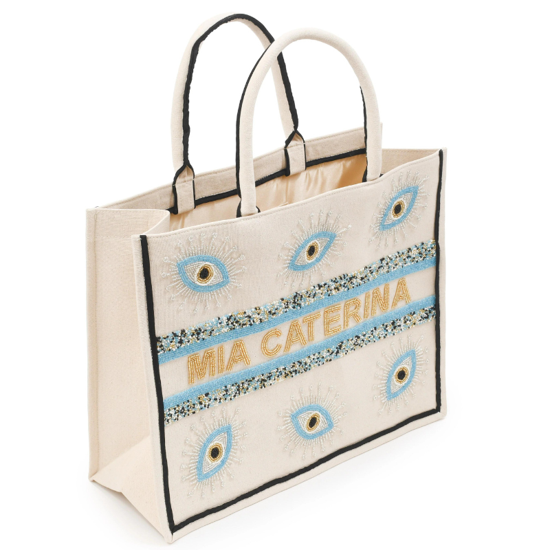 Beaded Tote - Evil Eye