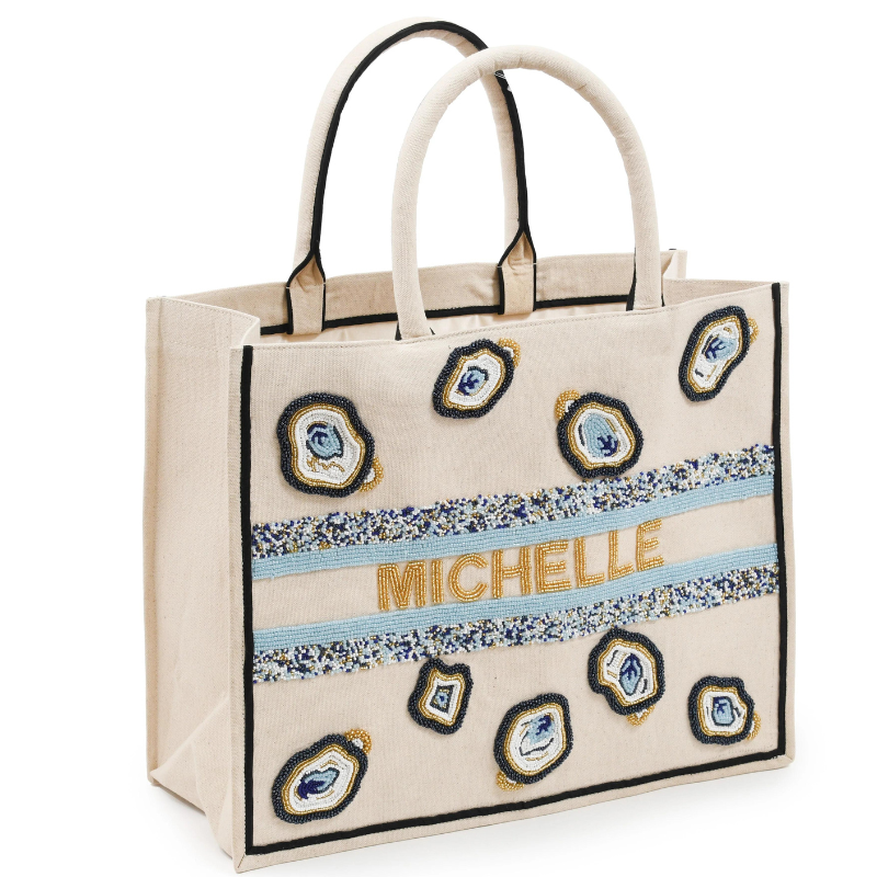 Beaded Tote - Half Shell