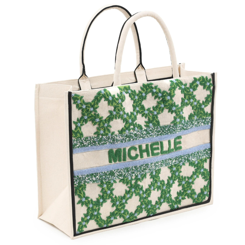 Beaded Tote - Garden Trellis