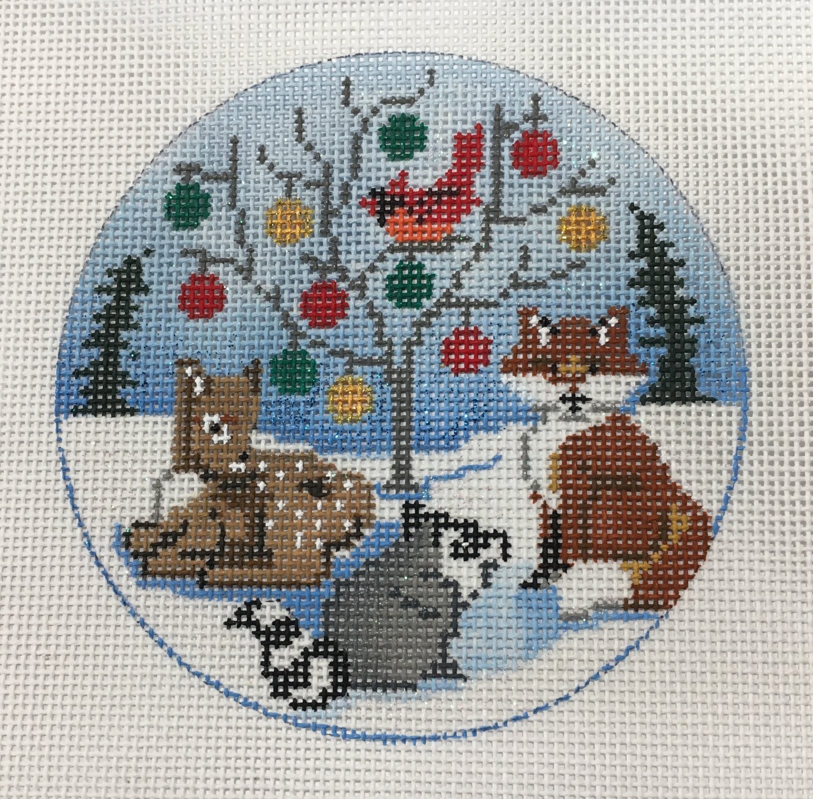Christmas Tree and Animals Ornament