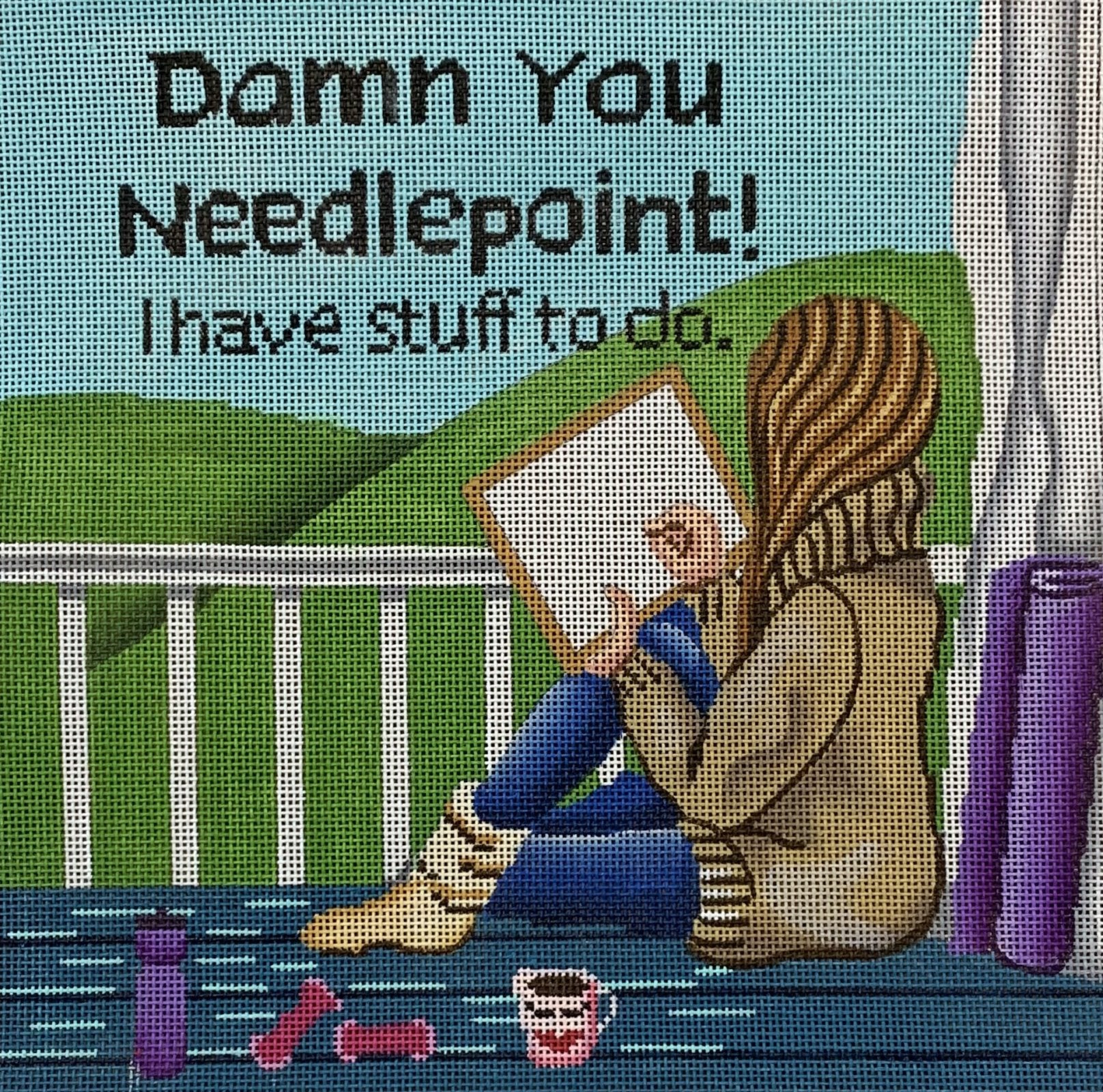 Stitching Girl - Damn You Needlepoint
