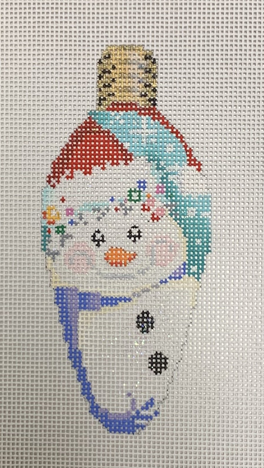Snowman Cap Christmas Light Bulb