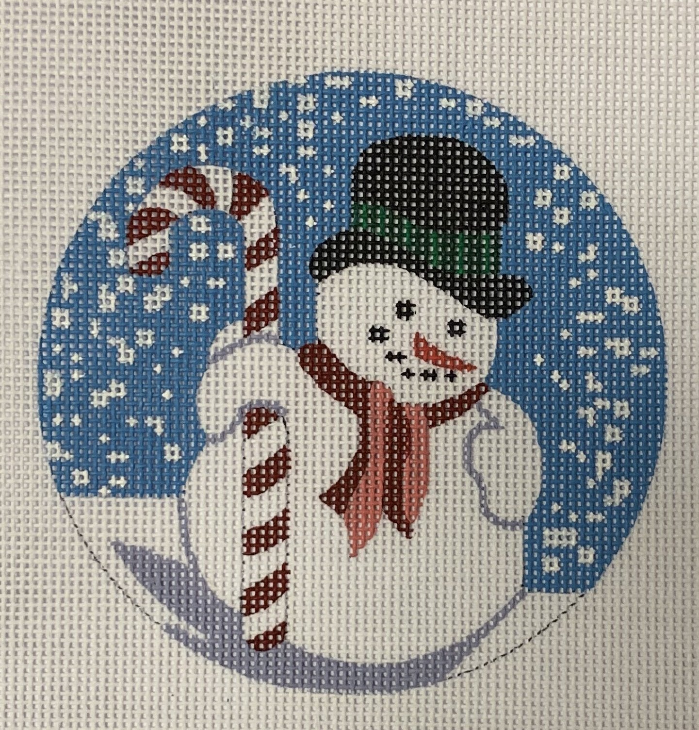 Candy Cane Snowman Ornament