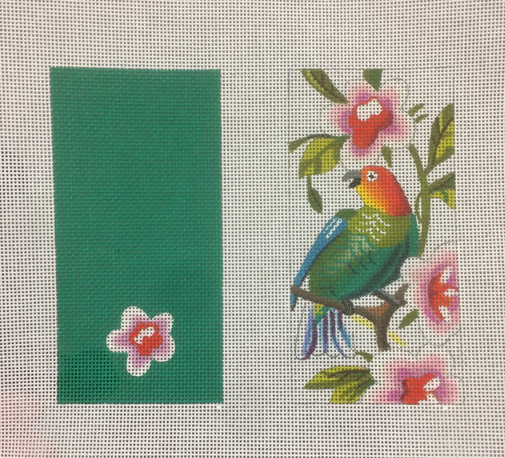 Green Parrot Eyeglass Case