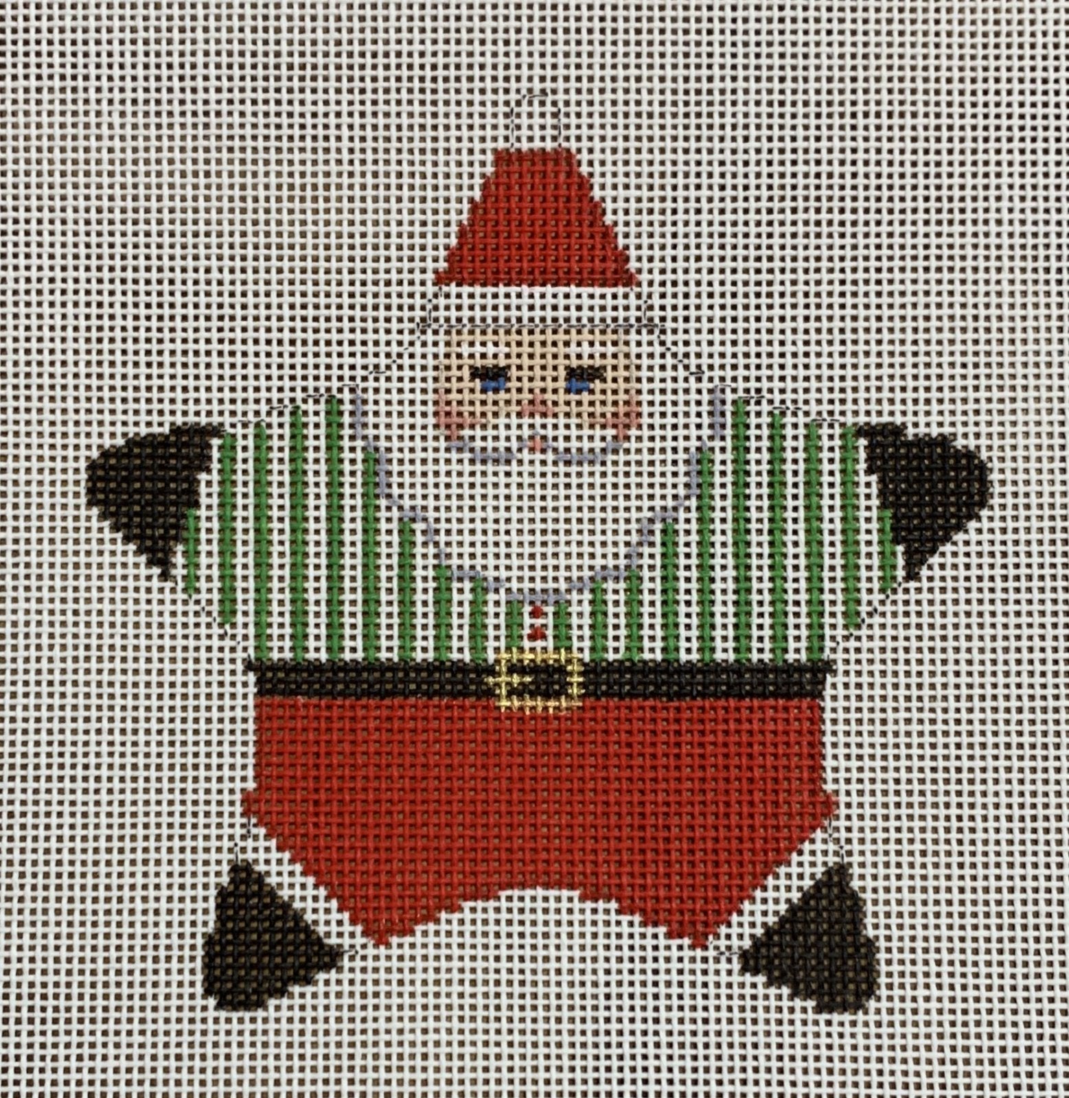 Star Santa Green Stripe Shirt