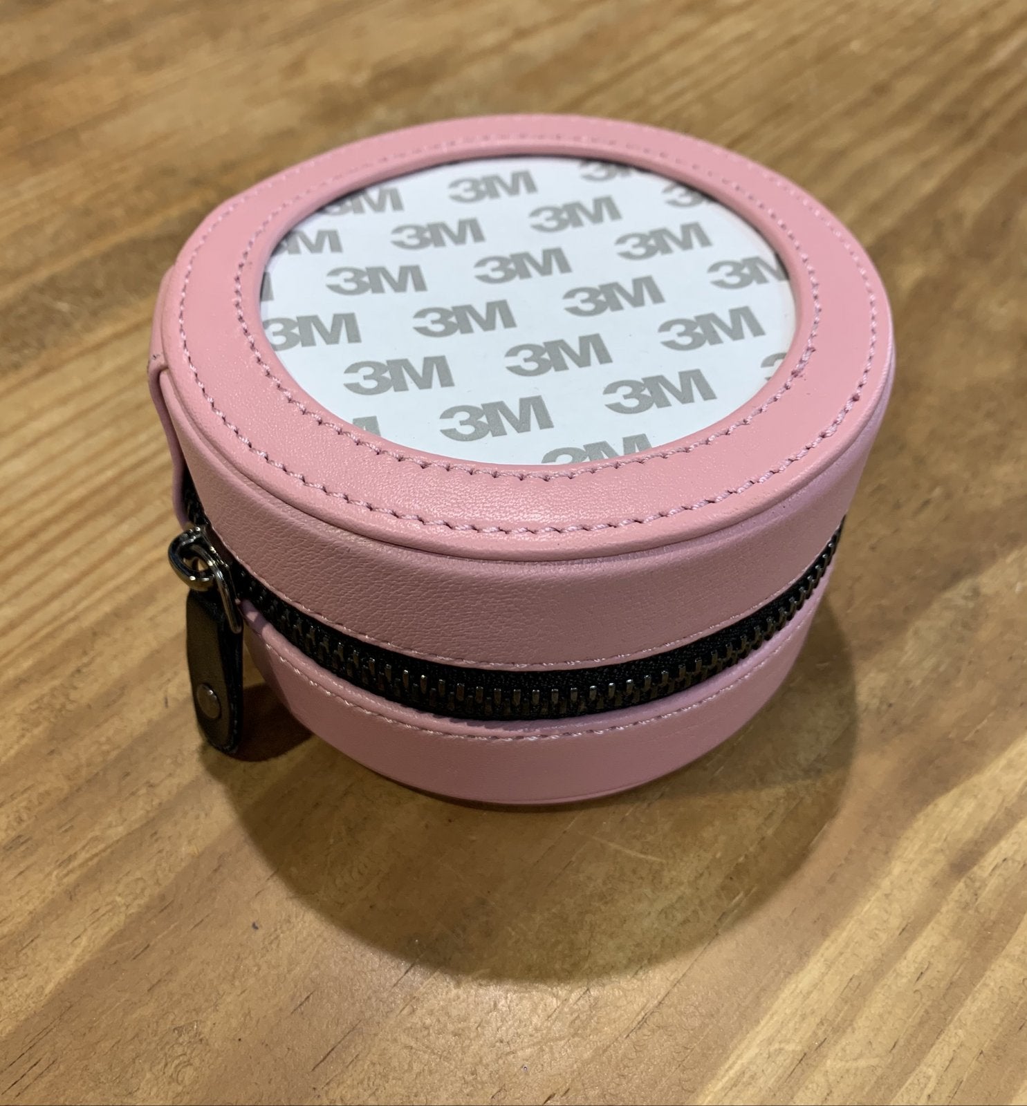 Lamb Skin 4" Round Case - Light Pink