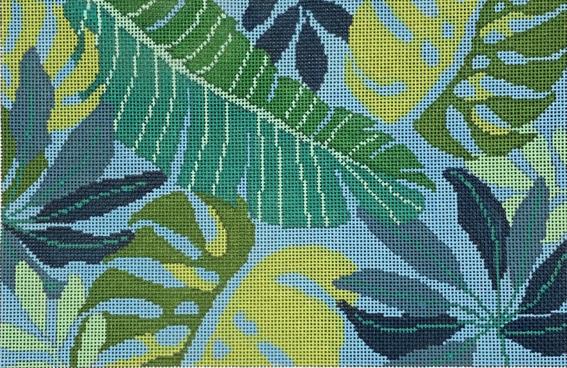 Tropical Leaves Clutch - Blue