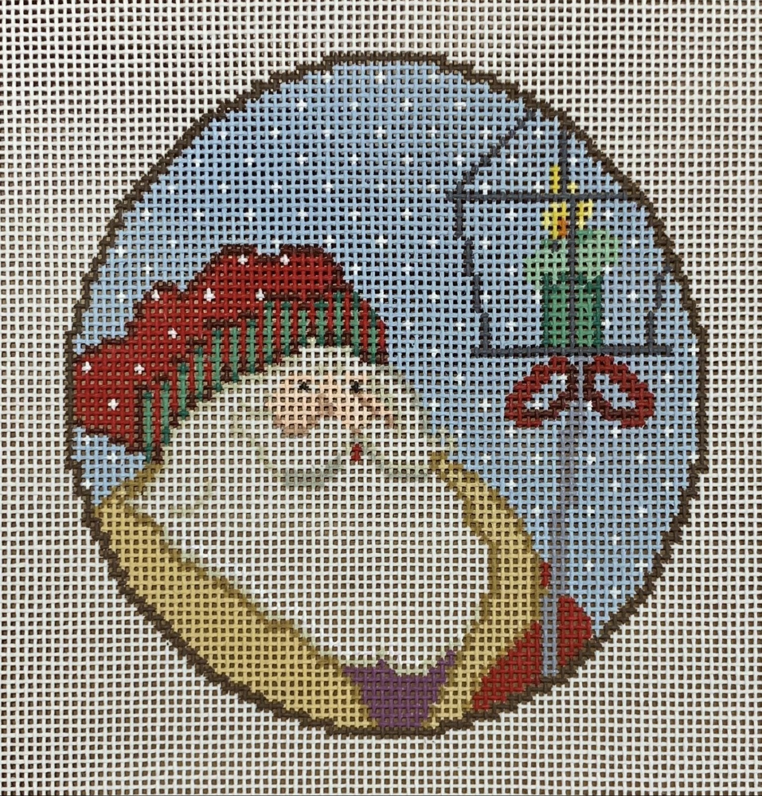 Santa w/ Lantern Round