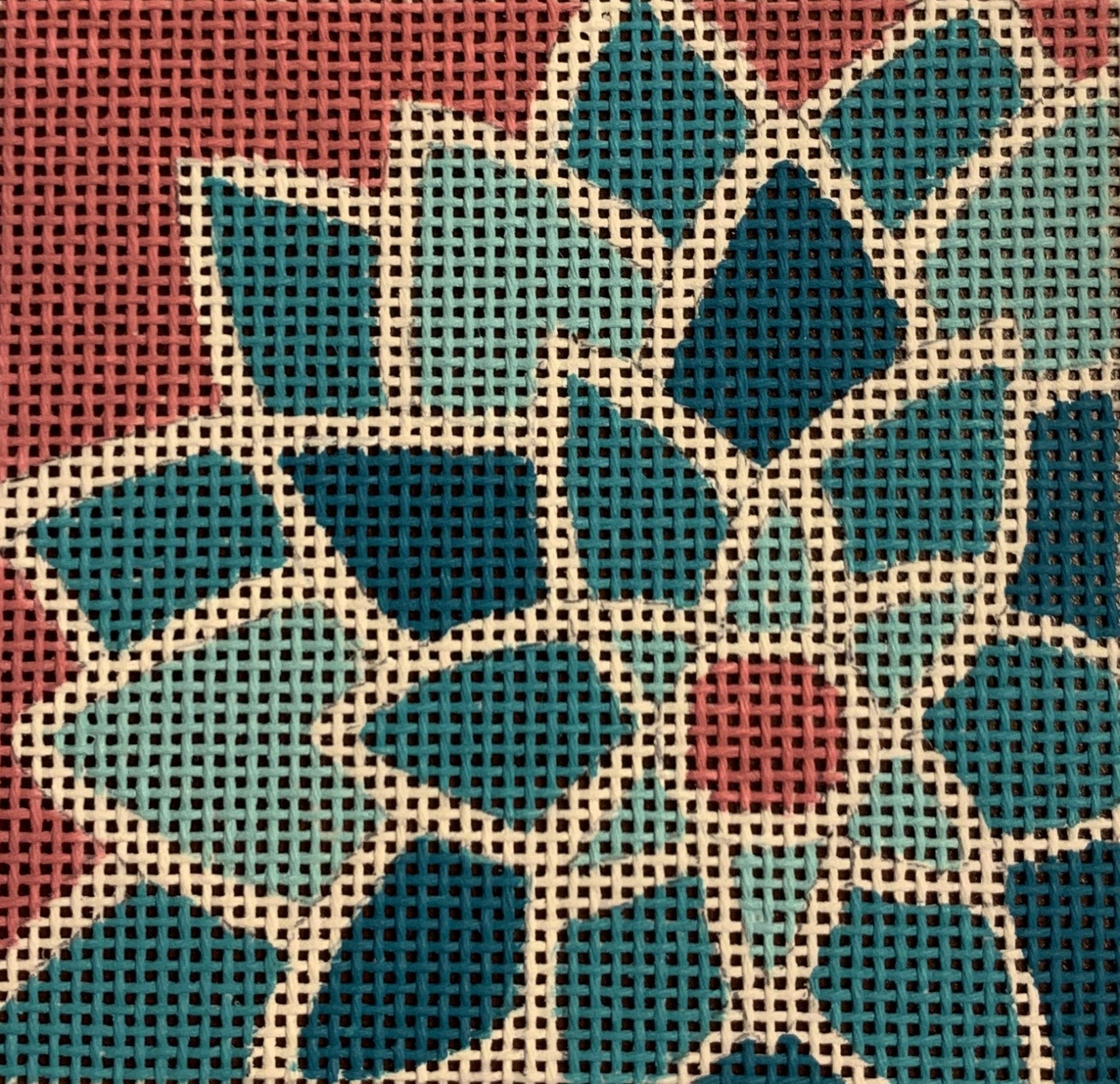 Blue/Green Graphic Flower