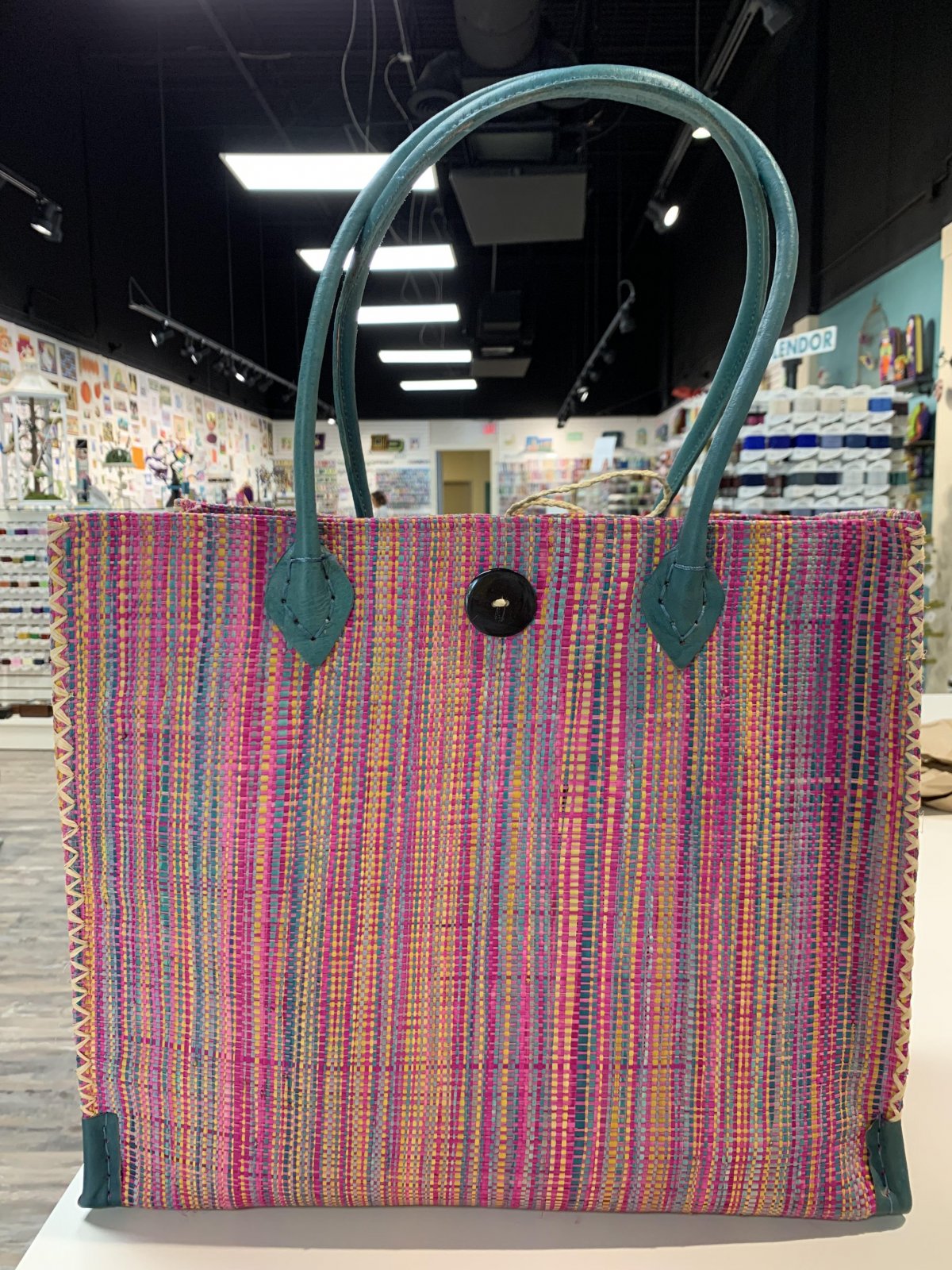 Bamaka Bag Large Pink/Turquoise